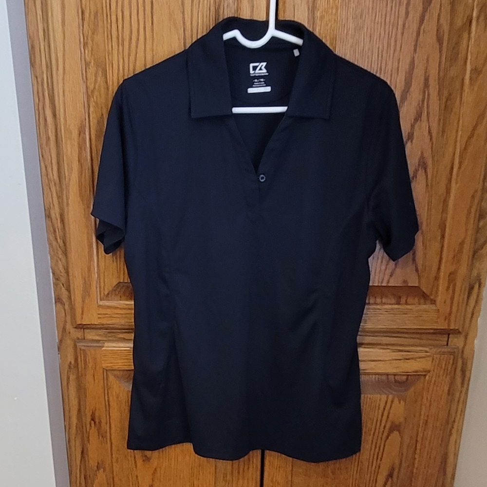 Cutter & Buck Women's Drytec Genre Short Sleeve Polo Navy Blue XL